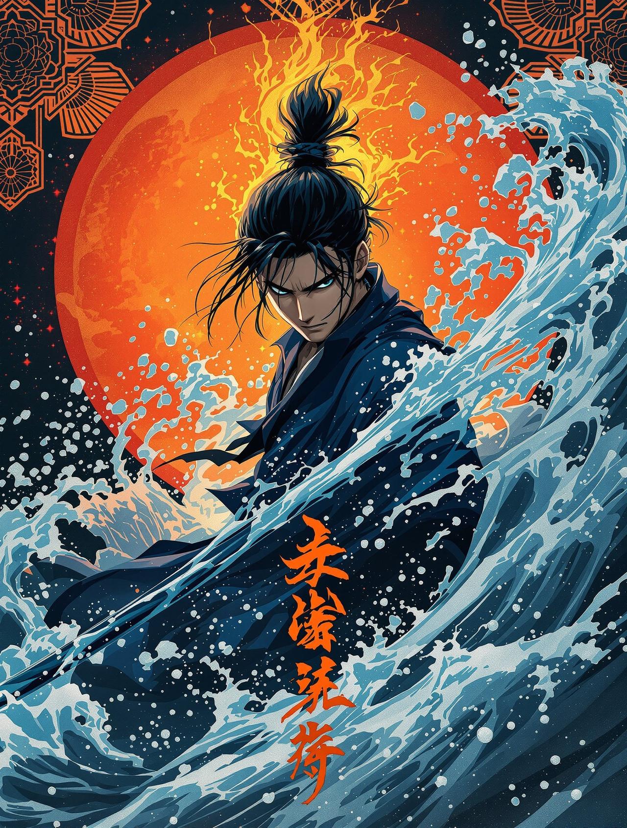 鬼灭之刃 - 免费漫画在线阅读 鬼灭之刃漫画封面 - 炭治郎持日轮刀与水之呼吸特效